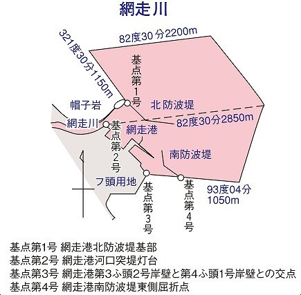 網走川河口規制画像