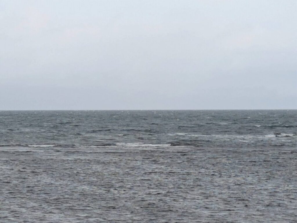 風に吹かれて荒れ始める海