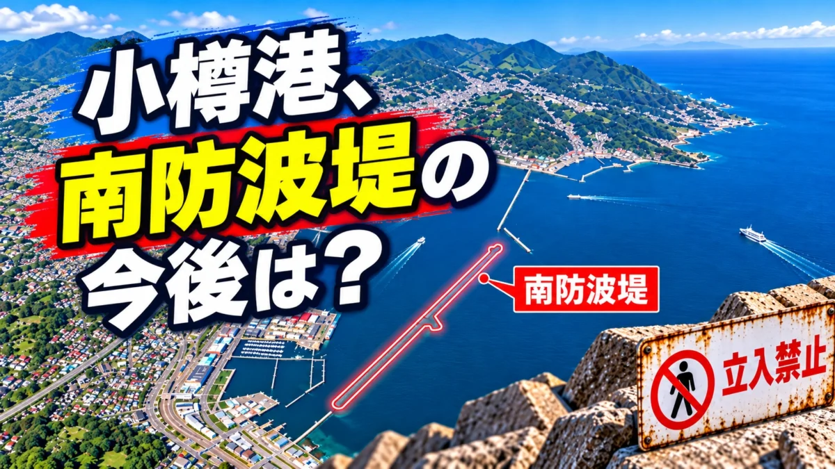 小樽港の南防波堤の今後と立入禁止強化を伝えるアイキャッチ画像